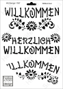 Schablone-Stencil A4 255-1787 - Willkommen